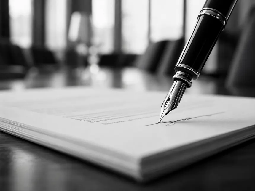 Signing a corporate agreement
