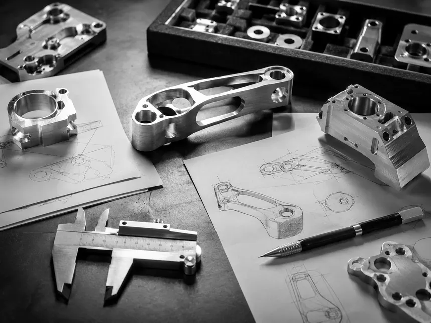 Product prototypes on a design workbench